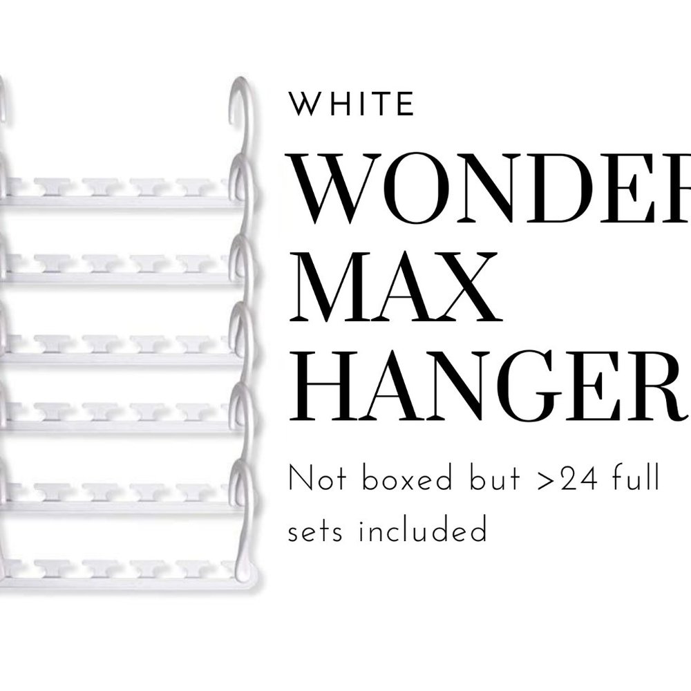 Genuine Wonder Max Space Saving White Hangers - No Box but >24 complete sets